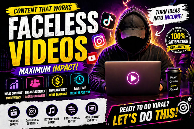 create faceless viral shorts reels tiktok edits