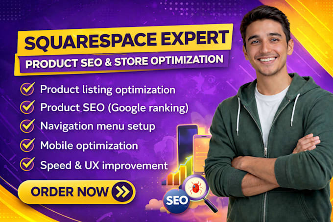 squarespace product listing, product SEO, navigation menu, mobile optimization