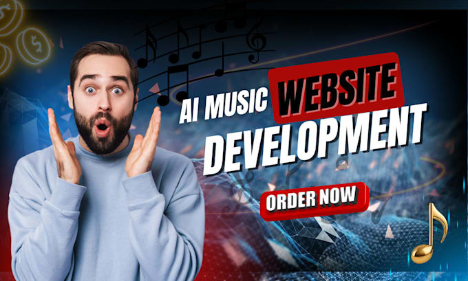 develop ai music generator website, software music website, ai text to music