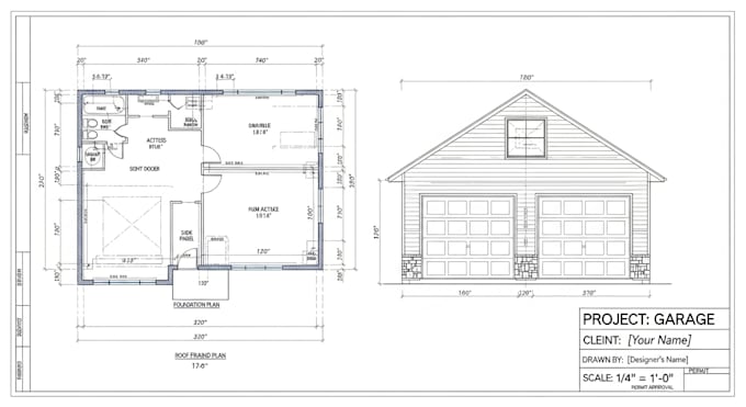 create professional garage blueprints for permits