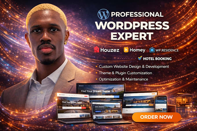 real estate agent website using houzez, homey, wp residence, wp rentals
