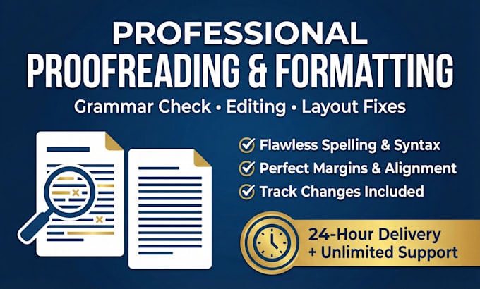 proofread, editable, check grammar, spelling, and fix document alignment