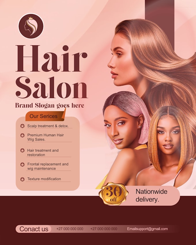 design salon and beauty advertisement poster