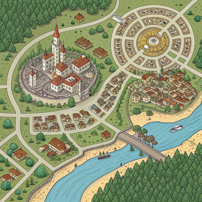 Do fantasy city map for dnd map illustration world vector by Slimareiss ...