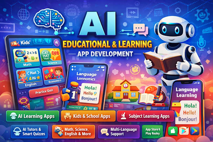 develop ai educational app kid learning day care app language learning app