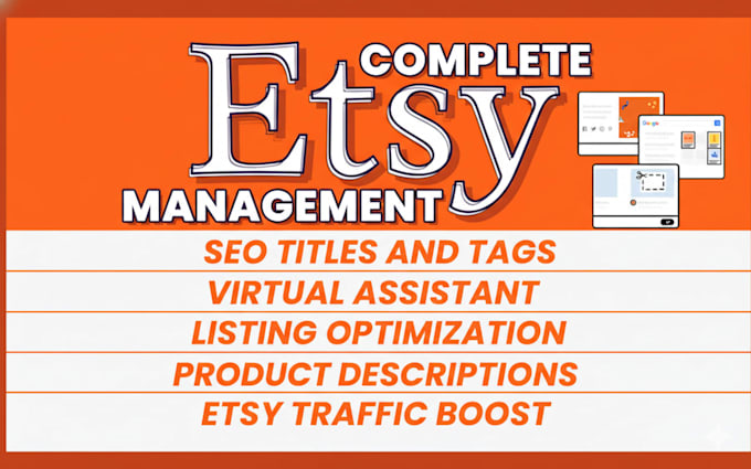 do etsy store management, product listing and SEO