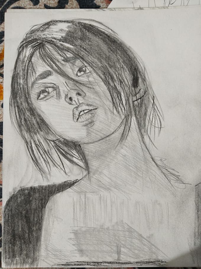 create a hand drawn pencil sketch portrait