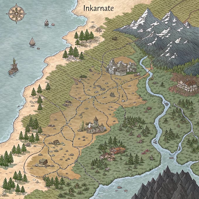 do fantasy map illustration for map