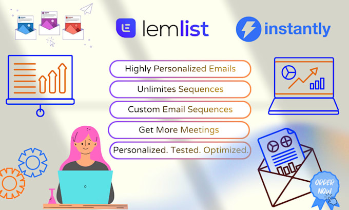 handle instantly or lemlist setup, warmup, and email campaigns