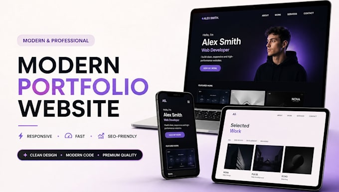 design and develop a modern responsive portfolio website