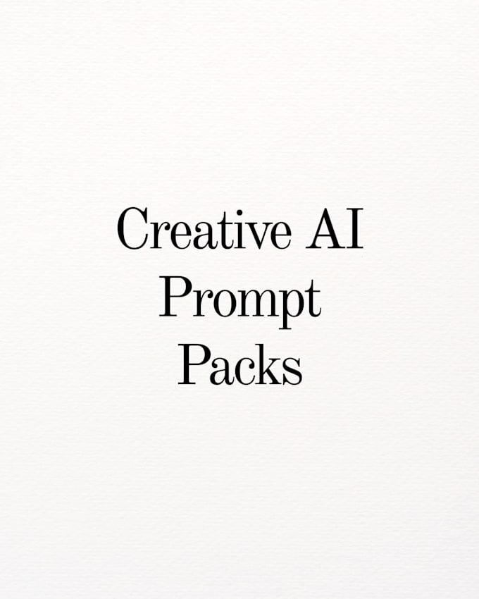 create creative prompt packs for your niche or project