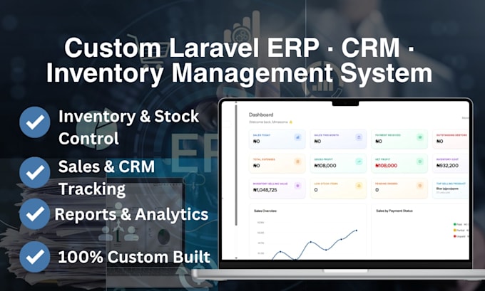 develop custom CRM, erp, and inventory management web application