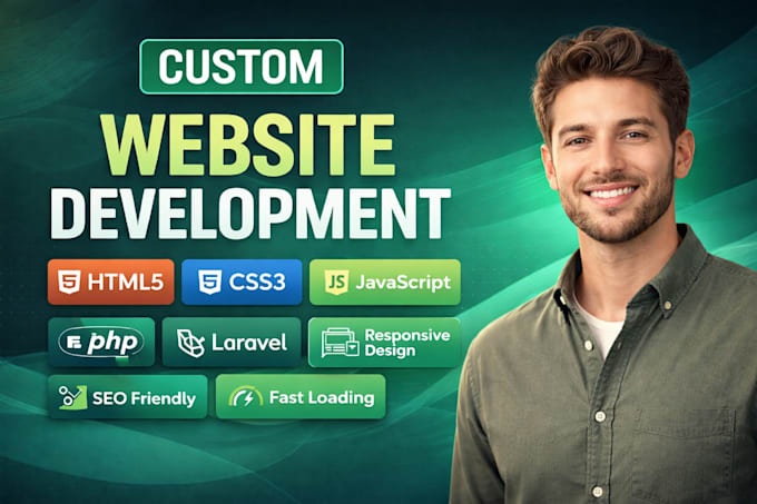 do custom website development as full stack web developer PHP laravel HTML CSS