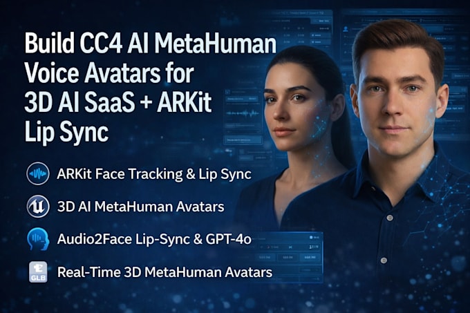 Build cc4 ai metahuman voice ai agent avatars, ai saas web apps, arkit ...