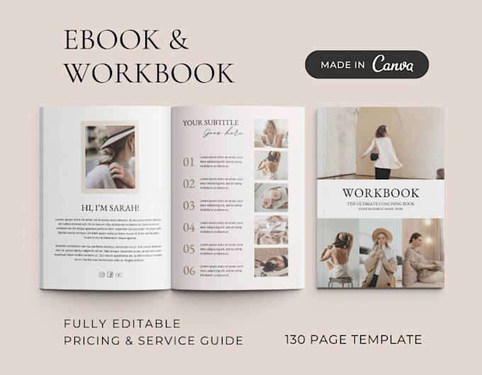 design canva ebook worksheet, editable workbooks in canva ebook template