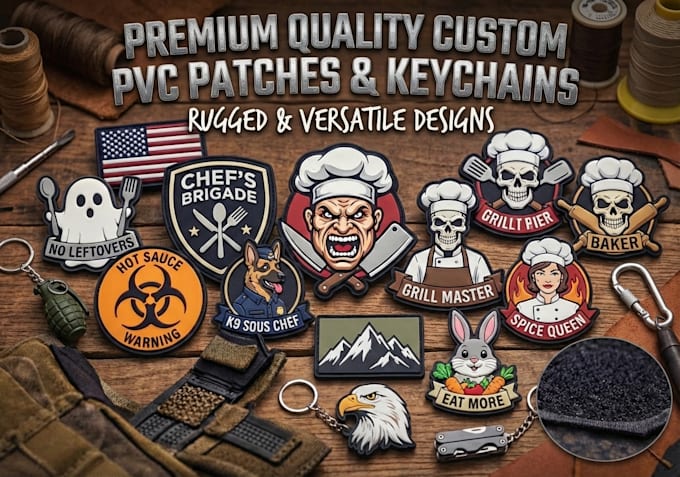 make custom 3d pvc and rubber patches with velcro
