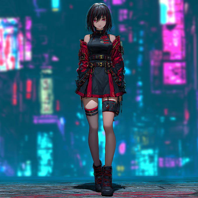 design anime character , cyberpunk character