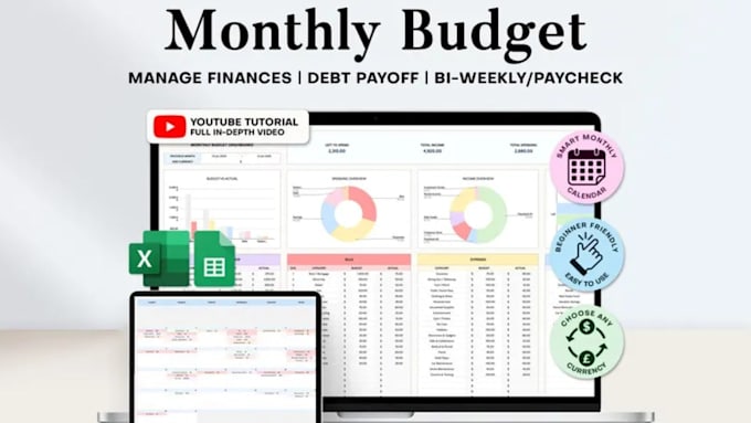 help you with custom excel spreadsheet and google sheets budget planner