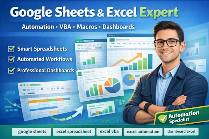 be your google sheets expert for excel spreadsheet, vba, marcos,dashboard
