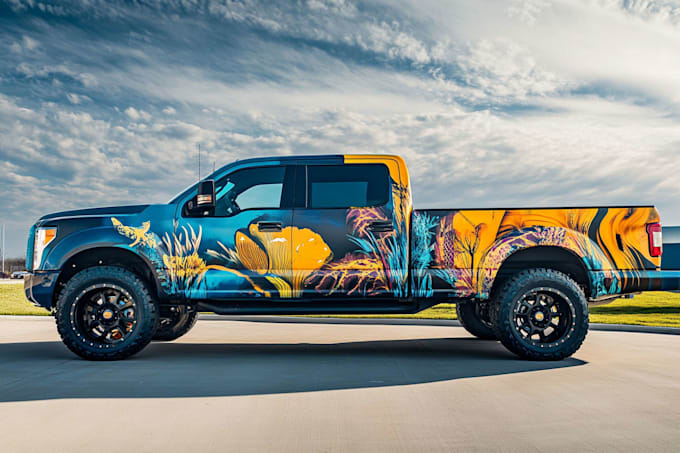 creative custom car wrap, van wrap, truck wrap, trailer wrap