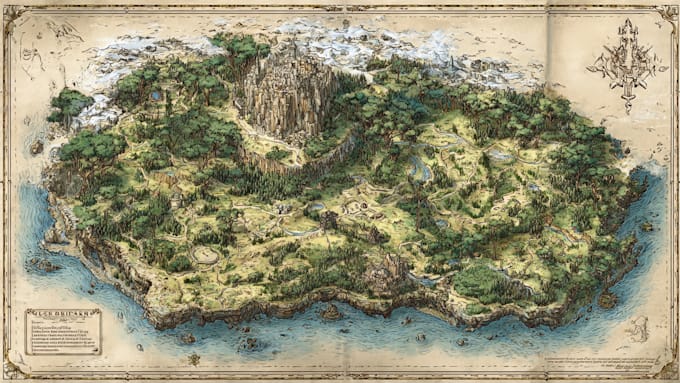 Draw a detailed hand drawn fantasy map for your dnd or rpg by ...