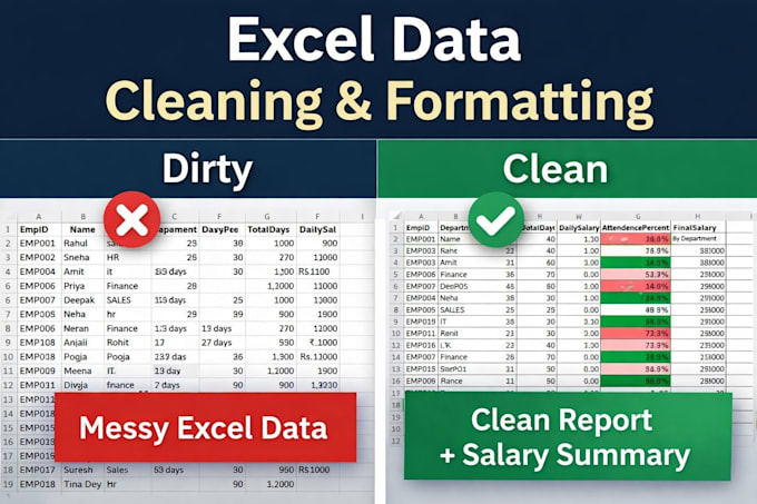clean, format and create pivot table reports in excel