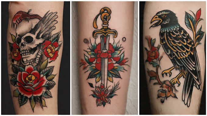 make traditional and old school tattoo design