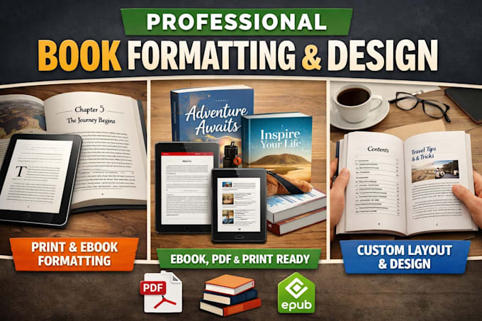 Do book layout design, formatting and design of ebook, pdf and report ...