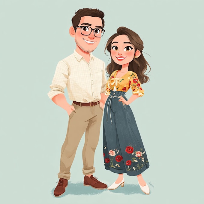 draw a portrait in semi realism cartoon style