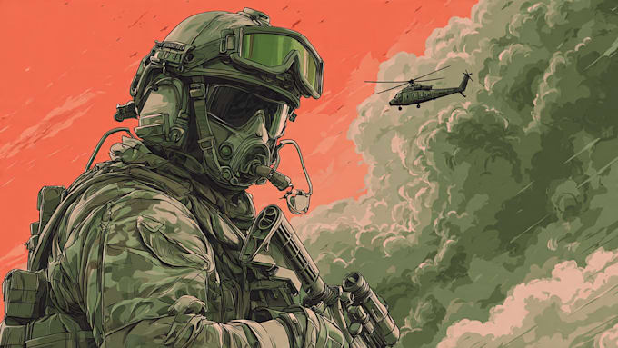 unique military themed illustration your choice