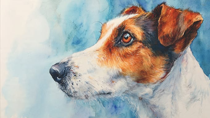 draw watercolor pet portrait