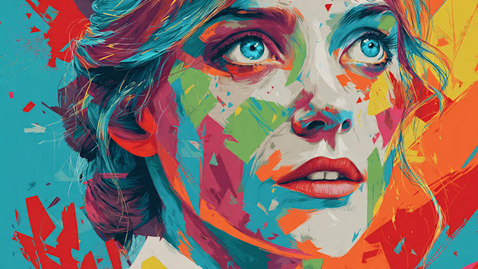 draw amazing colorful portrait illustration