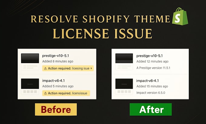install and fix shopify theme licence issue