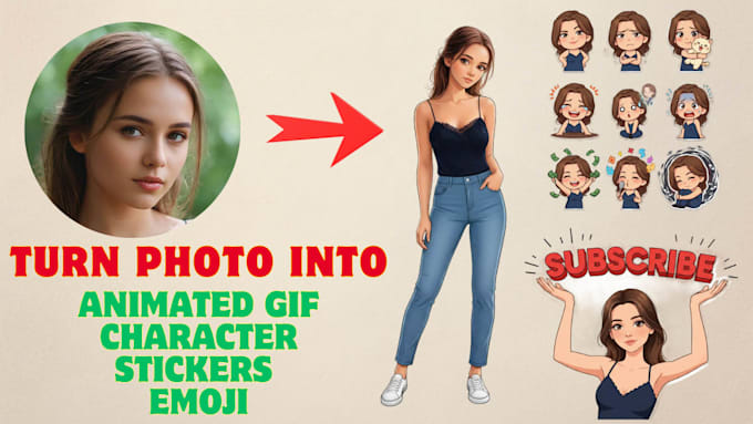 create custom animated gifs, character stickers, emojis