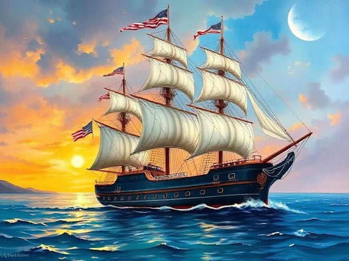 create ship oil painting for you