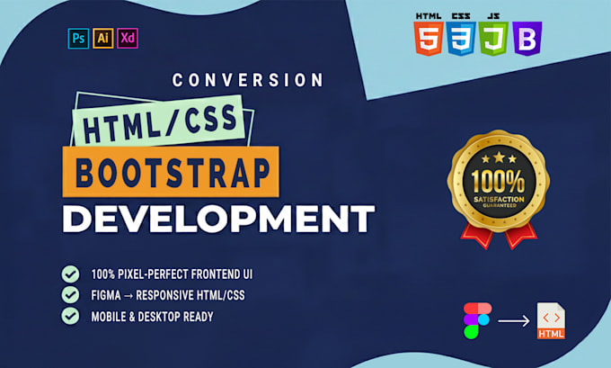 create responsive HTML CSS from figma, xd, PSD UI design