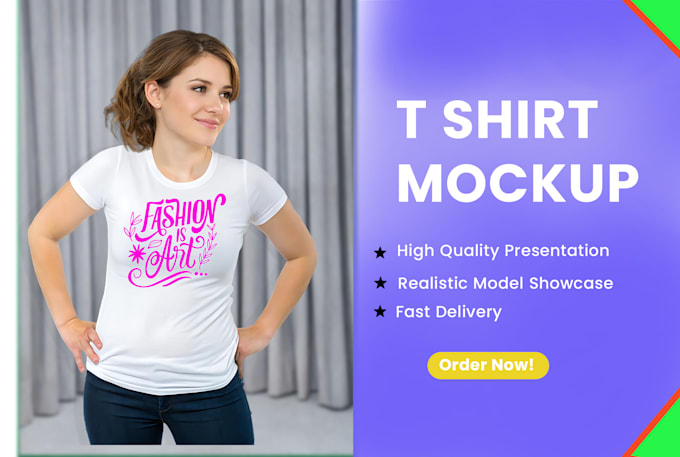 design realistic t shirt mockups in 24 hours