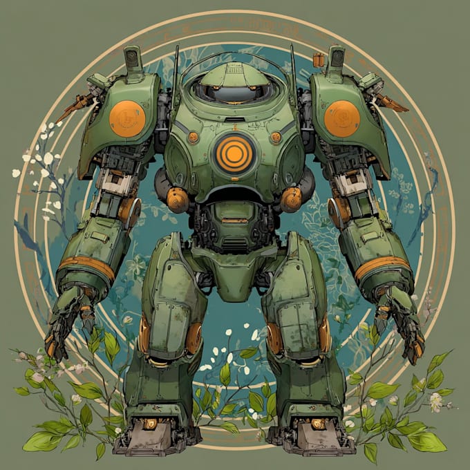 design custom futuristic mecha robot artwork