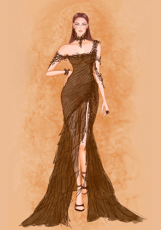 Design custom fashion illustrations and dress designs by Marbejo | Fiverr