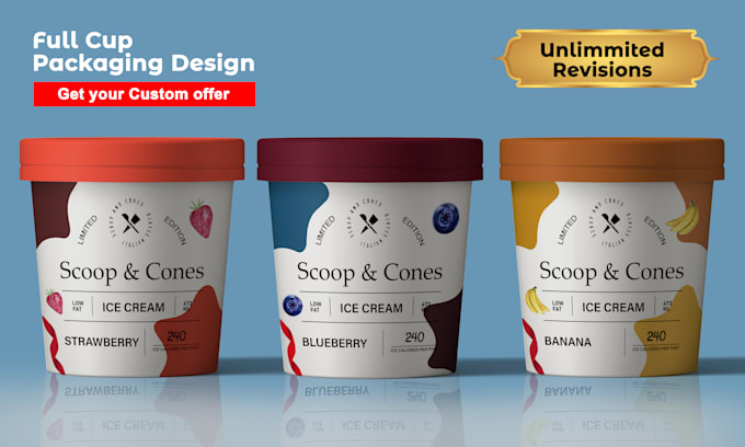 design ice cream packaging for retail and wholesale brands