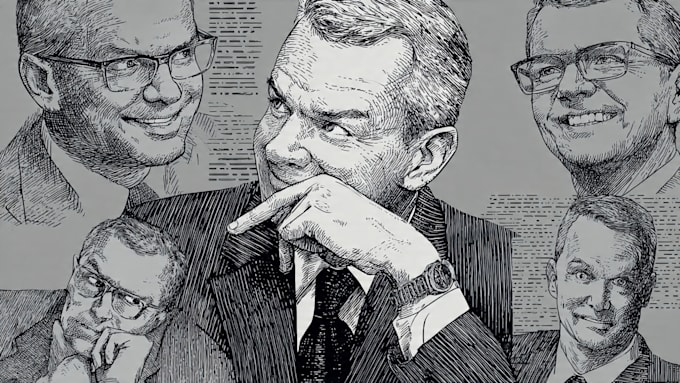 draw a wsj style hedcut portrait