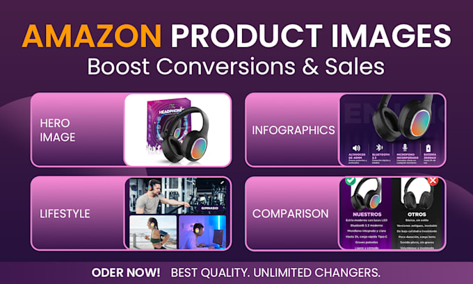 Design high converting amazon listing images and product infographics ...
