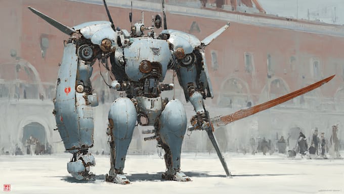 draw high quality robot, mecha concepts