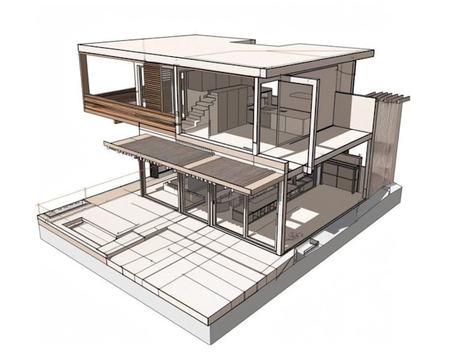 create 3d floor plan and interior design in sketchup