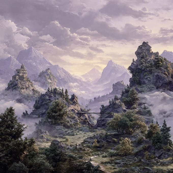 digitally paint fantasy landscape