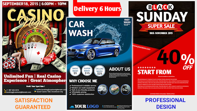 design premium custom flyer, poster or brochure in 6 hours