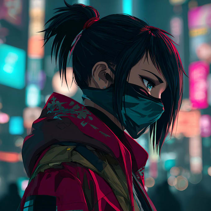 design anime character , cyberpunk character
