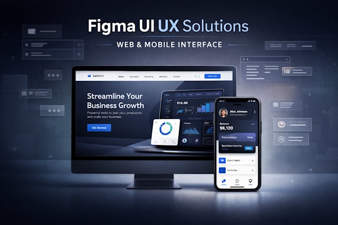 do figma design, figma website UI UX design, and mobile app UI design