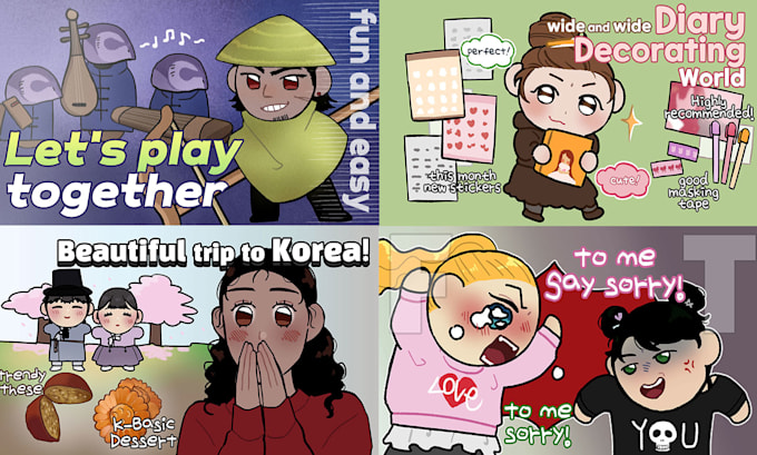 draw a cute illustrated youtube thumbnail
