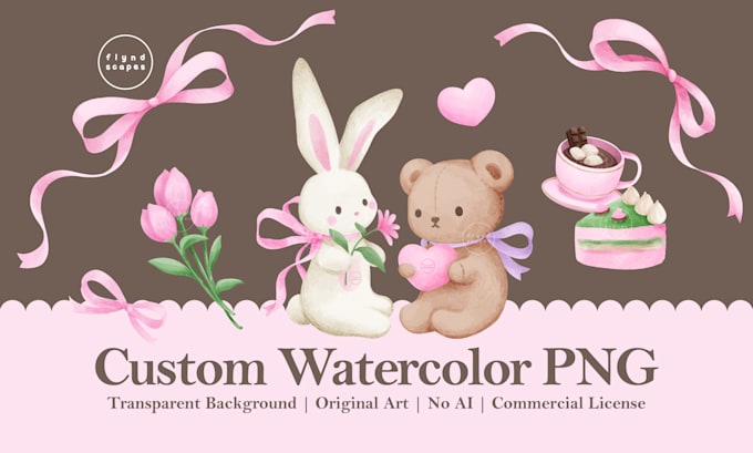 custom watercolor illustrations with transparent background